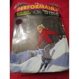 Women's Thermal Set Top Bottom Long Underwear Base Layer Polyester Black Small